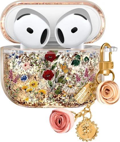 Vista 12 de Funda para Apple para Airpods 4 Case 2024 - Arena Movediza Líquida Arte Artístico Estético Funda Mujer Chica Mujeres Brillante Brillo Purpurina