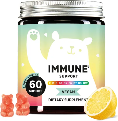 Vista 8 de Bears with Benefits Gomitas de apoyo inmunológico – Vitamina C, D, B6 y B12 – Impulso inmunológico diario – Veganas, con sabor natural (30 gomitas)