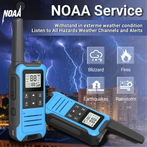 Vista 5 de Walkie Talkies de largo alcance para adultos, Walkie Talkie recargable Baofeng F22 FRS Radio Walky Talky Familia Walkie-Talkie con batería de 1400