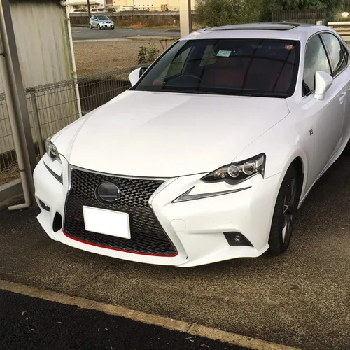 Vista 6 de x xotic tech Adhesivo de vinilo a rayas de rejilla delantera, color rojo brillante, panel de capó frontal, moldura de borde, compatible con Lexus