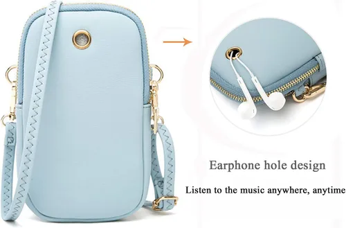 Vista 4 de Techcircle Small Crossbody Purse for Girls, PU Leather Cell Phone Wallet Shoulder Bag with Removable Strap