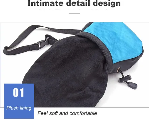 Vista 6 de Bolsas de tiza de escalada,Sin fugas Rock Climbing Strawstring Bag Drawstring Magnesia Sack,Equipo de equipo de escalada