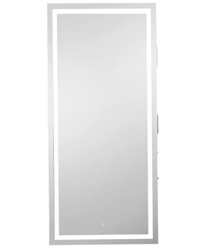 Vista 8 de Pibbs 9110 Lumina LED Salon Mirror Storage Server Gold Handle Negro