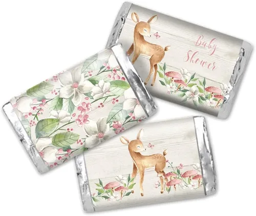 Vista 12 de Amanda Creation Acuarela Purple Cow Baby Shower Baby Shower Mini Chocolate Candy Bar Wrappers Wrappers Envoltura de 45 etiquetas envolventes de 1.4