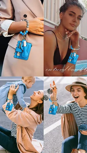 Vista 2 de BVGA Pulsera llavero de pulsera de silicona para mujer