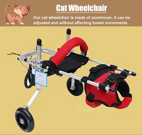 Vista 2 de Silla de ruedas para perros y gatos y cachorros para patas traseras, pequeño asistente de movilidad ajustable para mascotas para extremidades