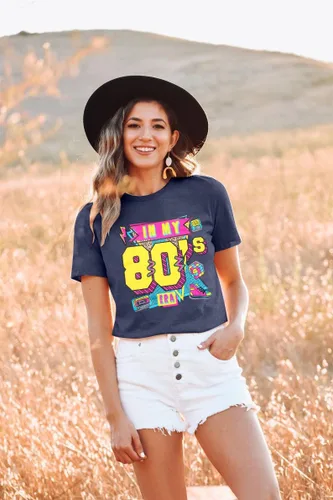 Vista 6 de Camisas de los años 80 para mujer, camiseta con estampado vintage de los años 80, ropa de fiesta casual de los años 80