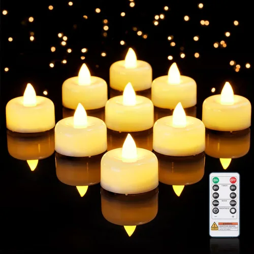 Vista 14 de Amagic 12 paquete de velas de té con temporizador, velas operadas por batería con temporizador de 6H, encendido automático diario, velas LED
