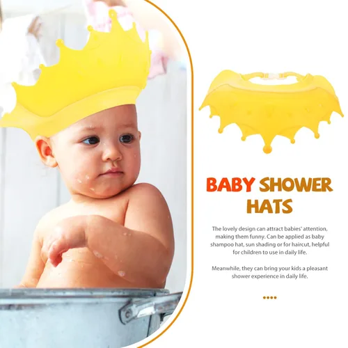 Vista 9 de Gorro de ducha ajustable para niño y niña, gorro de baño portátil con bonito diseño, práctico champú y niños pequeños