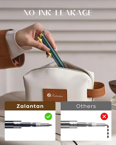 Vista 4 de Bolígrafos Zalantan 0.5MM retráctiles de gel metálico, bolígrafo elegante de metal premium, cañón agradable, bolígrafos de escritura suave, tinta