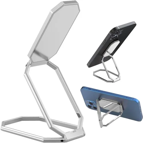 Vista 13 de Soporte de anillo para teléfono con patas plegables, soporte de dedo para celular, rotación de 360°, anillo de metal compatible con soporte Negro