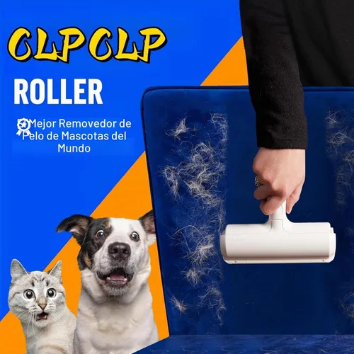 Vista 2 de Herramienta de eliminación de pelo de mascotas con rodillo, rodillo de pelusa reutilizable - Removedor de pelo de gatos y perros para muebles Blanco