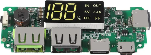 Vista 2 de 3 piezas Cargador de batería de litio placa LED Dual USB 5V 2.4A Micro/Tipo-C USB Banco de energía móvil 18650 Módulo de carga Protección de circuito
