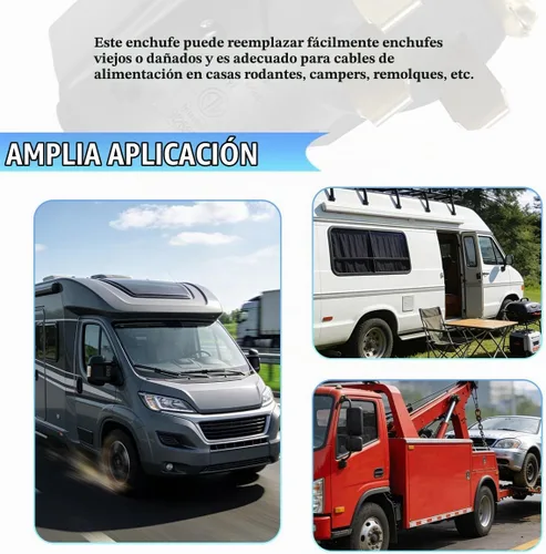 Vista 5 de HZEL Enchufe de repuesto macho para autocaravana, 50 amperios, 125/250 voltios, conector de alimentación eléctrica de caravana resistente con mango