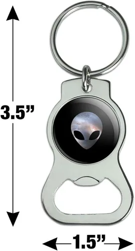 Vista 3 de GRAPHICS & MORE Llavero con tapa de botella Alien Head in Space