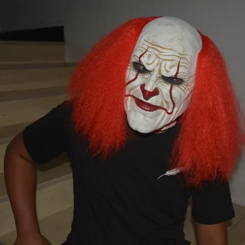 Vista 4 de Máscara de Halloween para hombres, máscaras de payaso aterradoras para adultos
