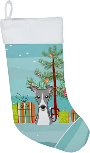 Vista 46 de Caroline's Treasures BB1590CS Árbol de Navidad y Alaskan Malamute Calcetines de Navidad para colgar en la chimenea, decoración de fiesta de Navidad