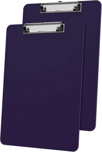 Vista 22 de Portapapeles de plástico, tablero de clip negro A4 de 8.5 x 11 pulgadas para aula, estudiantes, niños, mujeres, tamaño 9 x 12.5 pulgadas con clip