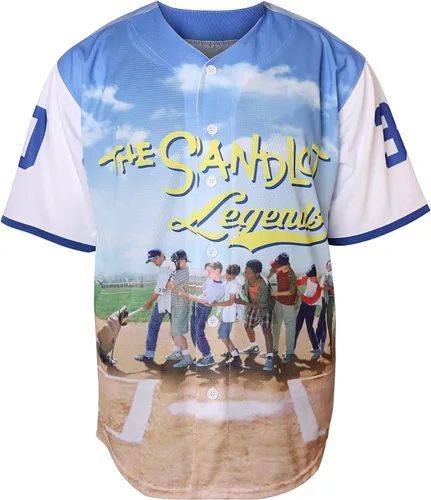 Vista 2 de Benny 'The Jet' Rodriguez 30 The Sandlot Bel Air Camiseta de béisbol de manga corta Yeah-Yeah