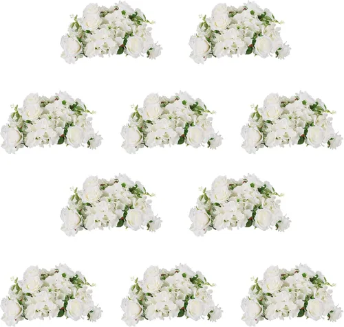 Vista 33 de NUPTIO Ramo de Arreglo de Bolas de Flores - 10 Piezas de 14.2 pulgadas de Diámetro Bolas de Flores Falsas Rosas Rosadas para Centros de Mesa