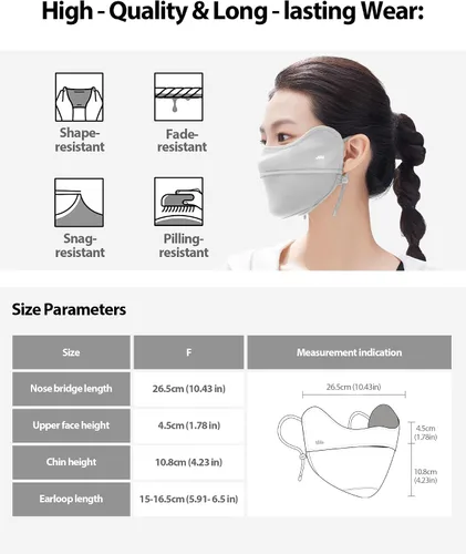 Vista 7 de BENEUNDER Protección solar UV para la cara, bufanda para el cuello, UPF150+, transpirable, refrescante, para actividades al aire libre de verano
