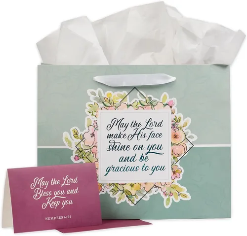 Vista 51 de Christian Art Gifts Bolsa de regalo grande de las Escrituras de Paisaje con tarjeta de felicitación y juego de papel de seda para niños: cada