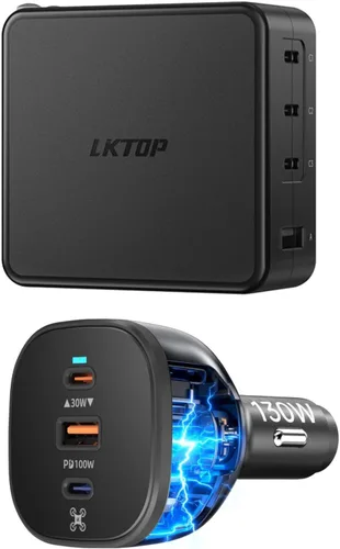 Vista 14 de LKTOP Cargador de coche Drone de 130 W para DJI/Potensic/Holy Stone/Skyrover, adaptador de corriente USB-C/USB-A de 3 puertos para DJI