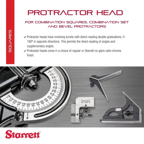 Vista 2 de Starrett Cabezal transportador, para cuadrados combinados Negro liso