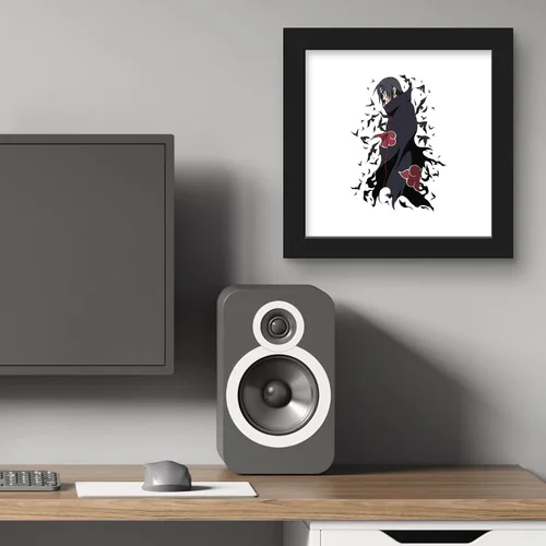Vista 6 de Gallery Pops Naruto Shippuden - Arte de pared Itachi Uchiha, versión enmarcada negra, 12 x 12 pulgadas