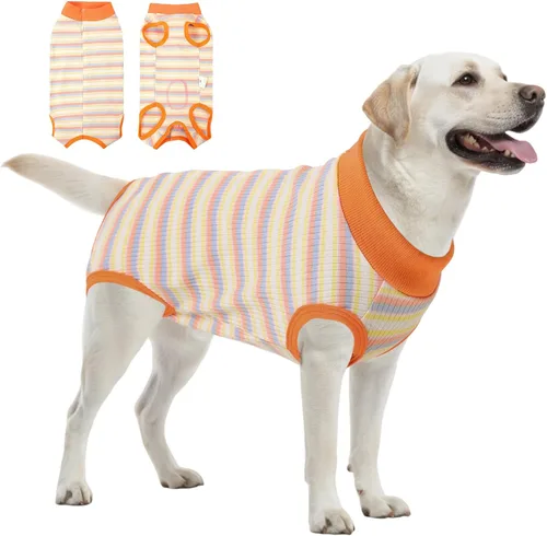 Vista 28 de SAWMONG Traje de recuperación para perros, hembras y machos, transpirable, traje corporal para perro después de una cirugía, esterilización Avión
