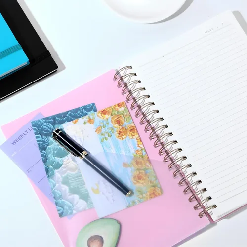 Vista 6 de Yoment B5 - Cuaderno de espiral con rayas universitarias de 7.3" x 10.15", diario de 300 páginas, cuadernos de espiral rayados con papel grueso