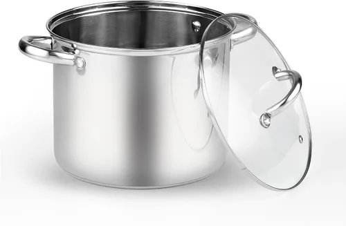 Vista 11 de Cook N Home Olla de acero inoxidable de 3 cuartos de galón, olla pequeña con tapa de vidrio, olla básica para saucier, asas de silicona que se
