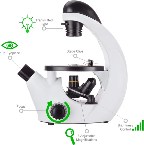 Vista 7 de IQCrew por AmScope 40X-200X Kids Inverted Microscopio compuesto para estudiantes