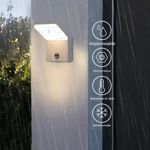 Vista 3 de Accesorios de luz al aire libre con sensor de movimiento, montaje en pared, aplique de pared exterior, luz de porche, luces de garaje, luces