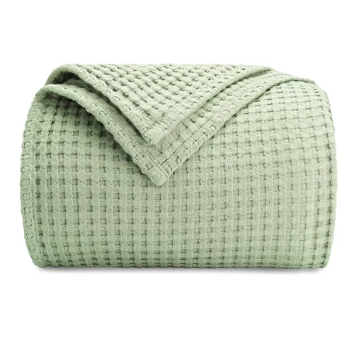 Vista 7 de Comfy Cubs Manta de bebé con tejido de punto gofre, manta de algodón de 40 x 40 pulgadas con diseño texturizado, manta ligera para cama, cuna Blush