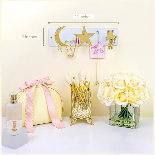 Vista 2 de Organizador magnético de joyas montado en la pared Almacenamiento de joyas colgantes Soporte de joyería Preppy Soluciones de almacenamiento