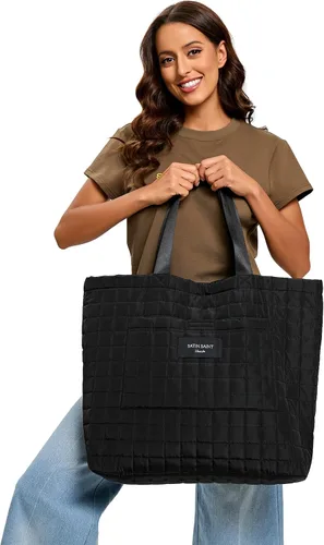Vista 6 de Large Tote Bag for Women Travel Tote Bag SATIN SAINT lifestyle Women Tote Bags for Work Daily Womens Bags Beach Bag