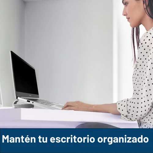 Vista 5 de MMOBIEL Soporte para laptop - Elevador de 10 a 18 pulgadas - Soporte ventilado universal - Soporte para laptop para escritorio compatible