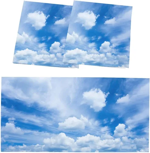Vista 8 de 2 cubiertas de luz fluorescente, hermosas nubes, escudo magnético de luz para aula, oficina, hogar, 2 x 4 pies Color: 14