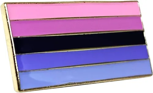 Vista 2 de Pin de solapa de bandera omnisexual Omni LGBTQ bandera orgullo insignia LGBT igualdad gay lesbiana bisexual transgénero apoya broche, Esmalte