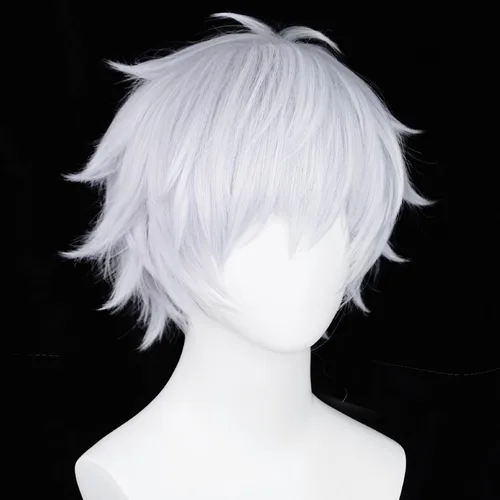 Vista 10 de Wiggy Mermaid Peluca corta de color naranja, peluca de pelo recto de jengibre para mujer Short Orange Side Part Anime Cosplay Hair Wig for Halloween