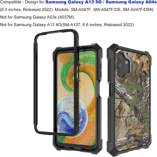Vista 2 de Ailiber Funda para teléfono Samsung Galaxy A04S, funda A13 con protector de pantalla, protección de estructura de 2 capas, parachoques de TPU