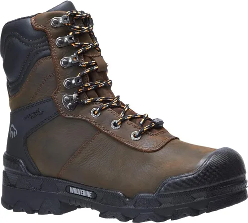 Vista 2 de Wolverine Warrior, hombre, marrón, punta comp, EH, Mt, WP, bota de 8 pulgadas, Marrón
