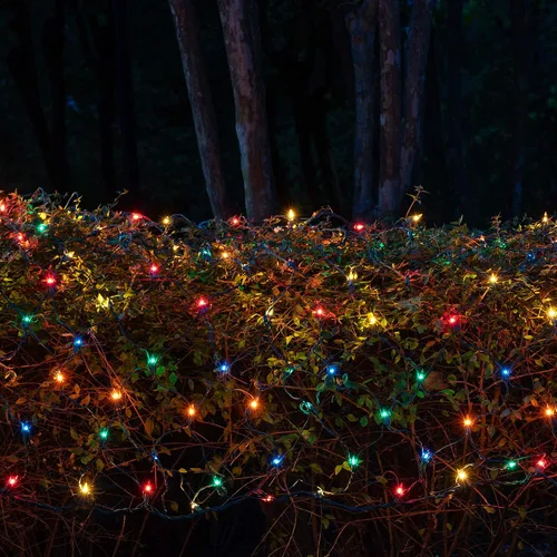 Vista 7 de Kringle Traditions Red de luces de Navidad multicolor para decoraciones de Navidad al aire libre, 150 luces incandescentes en cable verde, 4 x 6