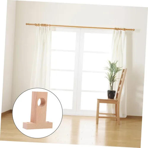 Vista 7 de Cabilock Soporte de poste romano Armario de madera, estantes de madera, base de madera, soporte de extremo de madera, soportes de varillas