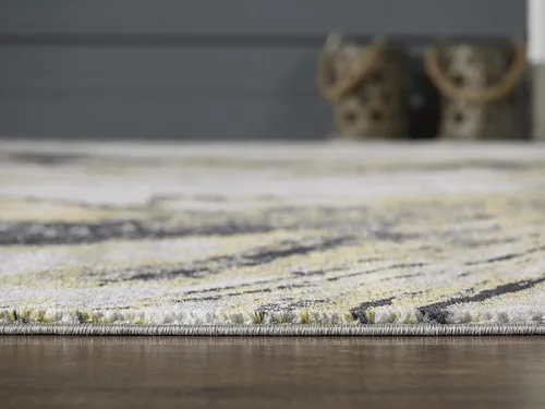 Vista 7 de Abani Laguna Collection - Alfombra turca abstracta contemporánea, alfombra rectangular moderna de 3 x 5 pies, color gris y amarillo