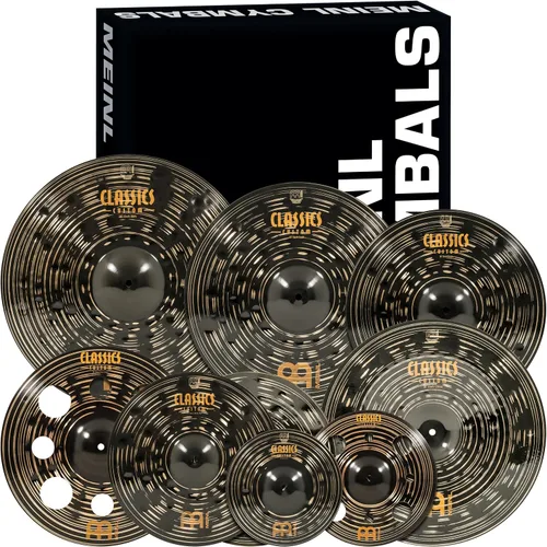 Vista 9 de Conjunto de platillos en caja con hihats de 15", choque de 20", choque-paseo de 22" más un choque de basura de 18" gratis – Classics Custom Dark