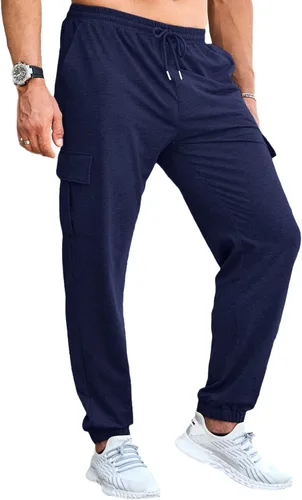 Vista 4 de CTU Pantalones deportivos de entrenamiento de moda para hombre, ligeros, holgados, casuales, con parte inferior abierta