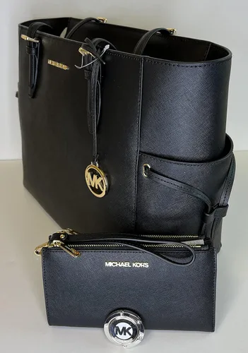 Vista 3 de Michael Kors MICHAEL Michel Kors Gilly - Bolsa de viaje con cordón grande con doble cierre para la muñeca