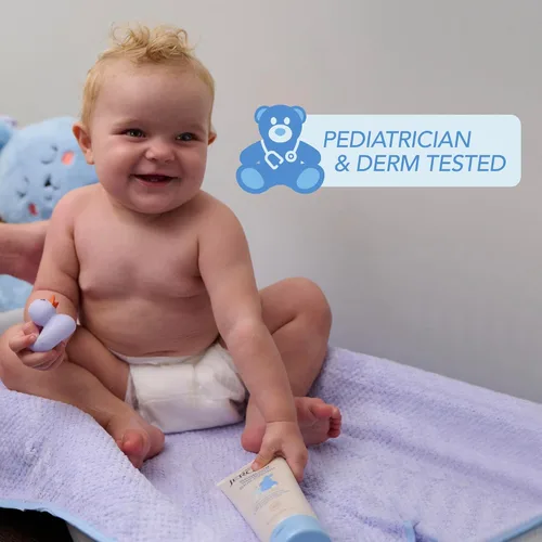 Vista 5 de Jergens Crema calmante para piel sensible para bebés, crema para piel seca infantil, crema para piel seca, probada por pediatras, sin fragancia, 8